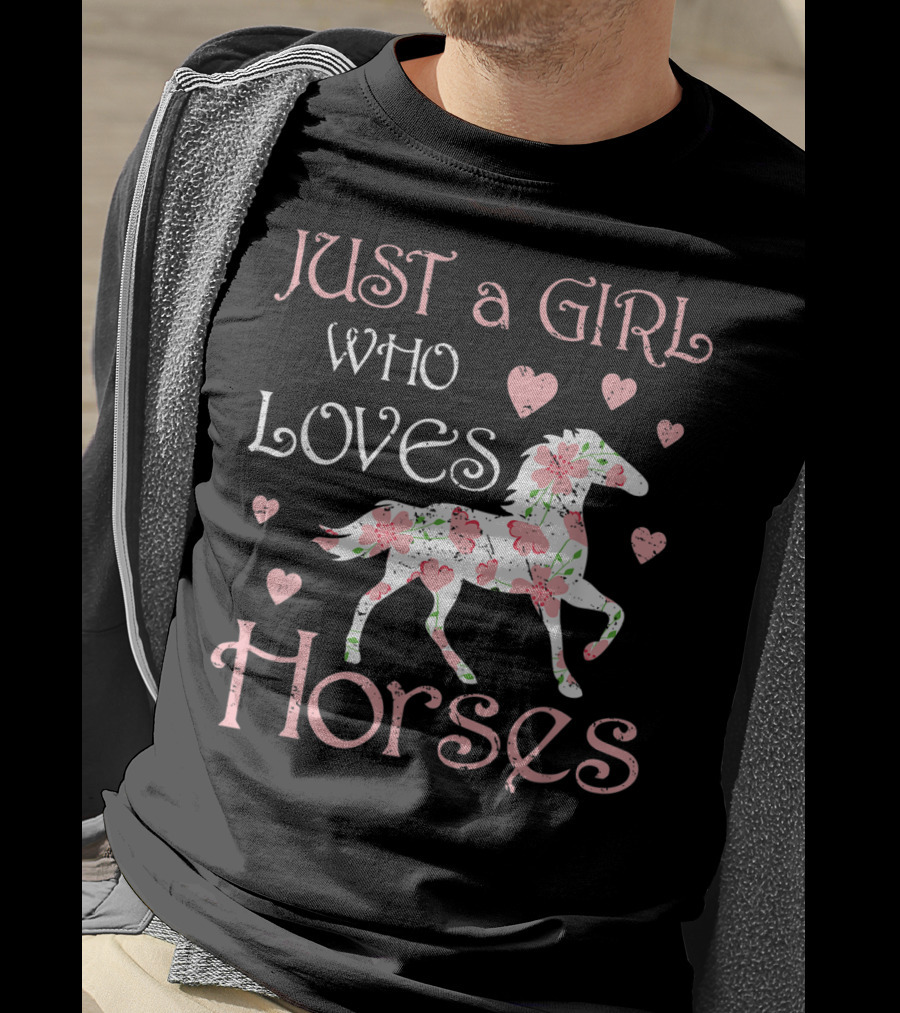 Just A Girl Who Loves Horses Horse Girl Lover Riding T-Shirt