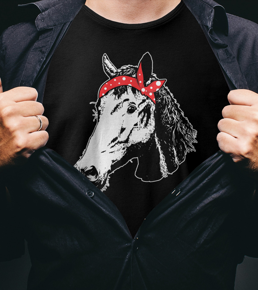 Funny Horse Red Bandana I Love Horse T-Shirt