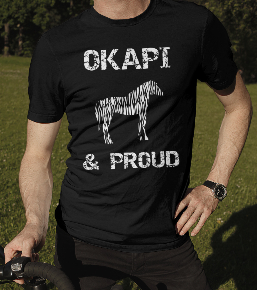 Okapi And Proud Striped Horse Design Giraffe Llama Humor RQ T-Shirt