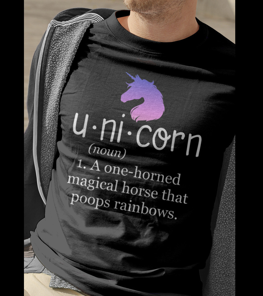 Funny Unicorn Definition Noun Magical Horse Poops Rainbows T-Shirt