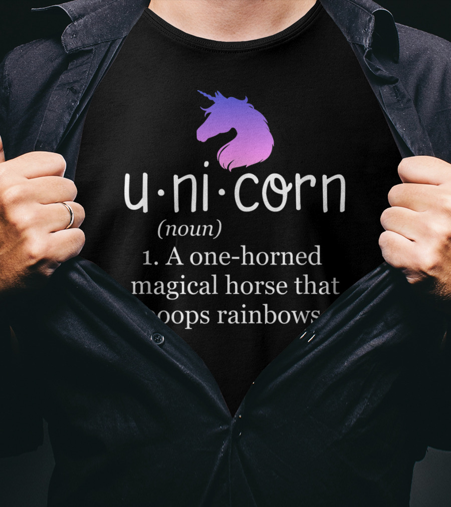 Funny Unicorn Definition Noun Magical Horse Poops Rainbows T-Shirt