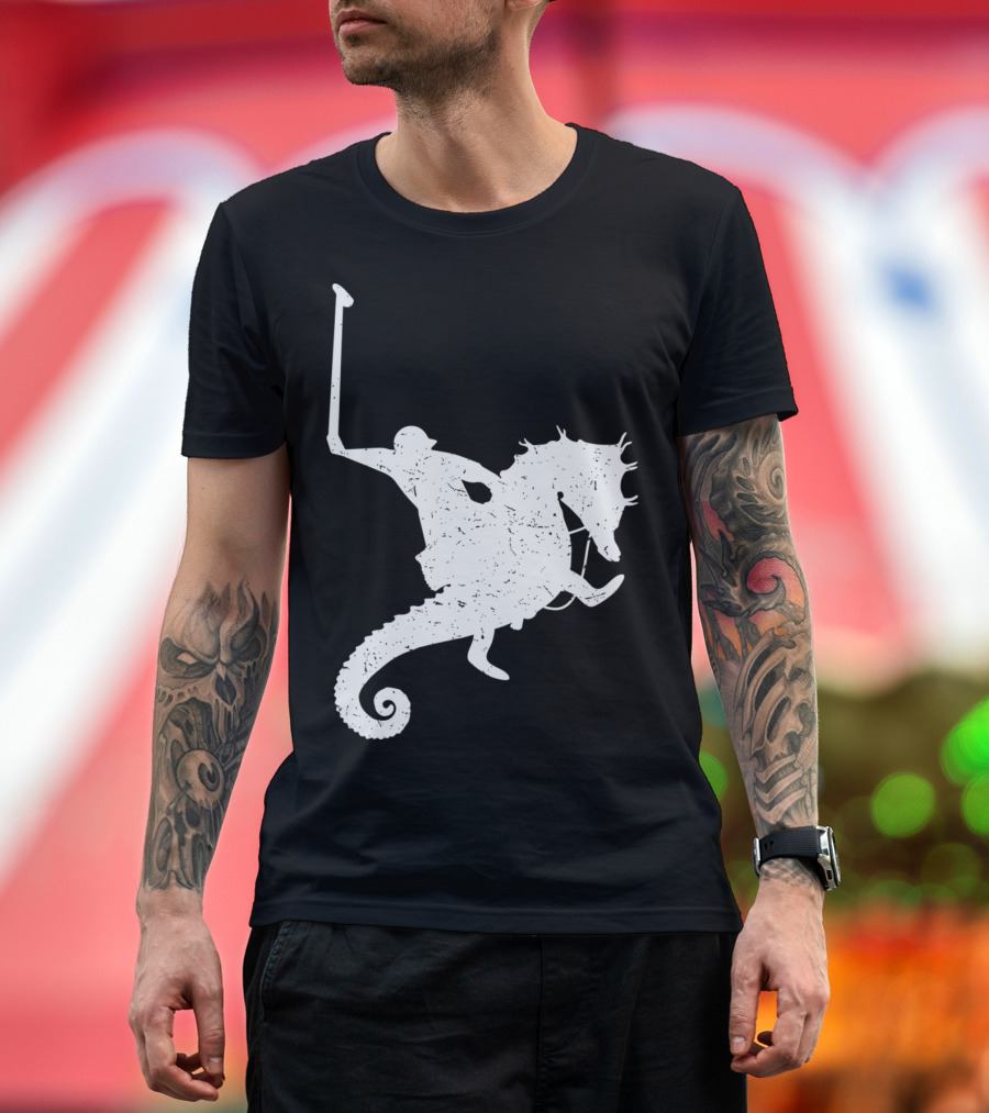 Funny Cute Water Polo Sea Horse Rider T-Shirt