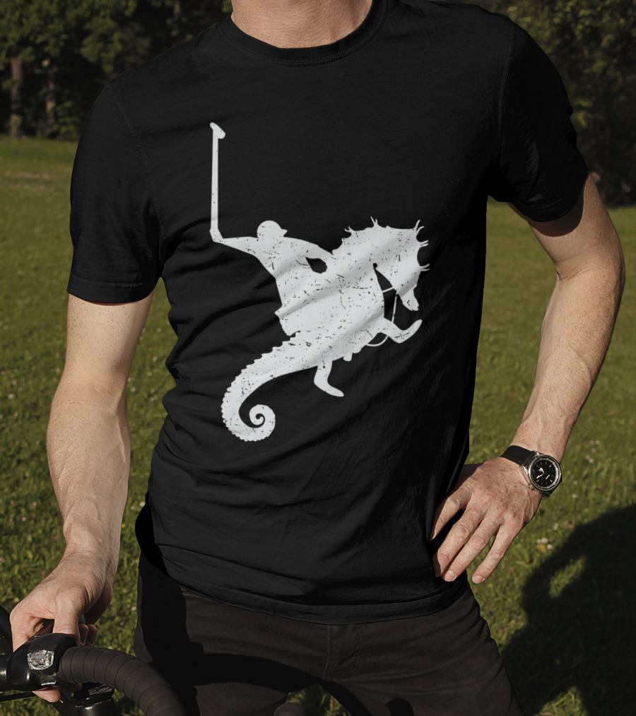 Funny Cute Water Polo Sea Horse Rider T-Shirt