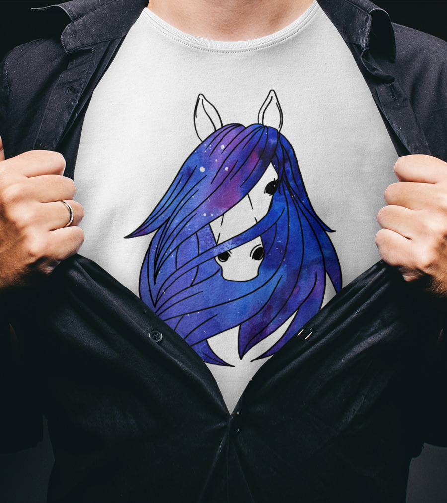 Galaxy Horse Mystical Equestrian For Girls With Starry Mane T-Shirt