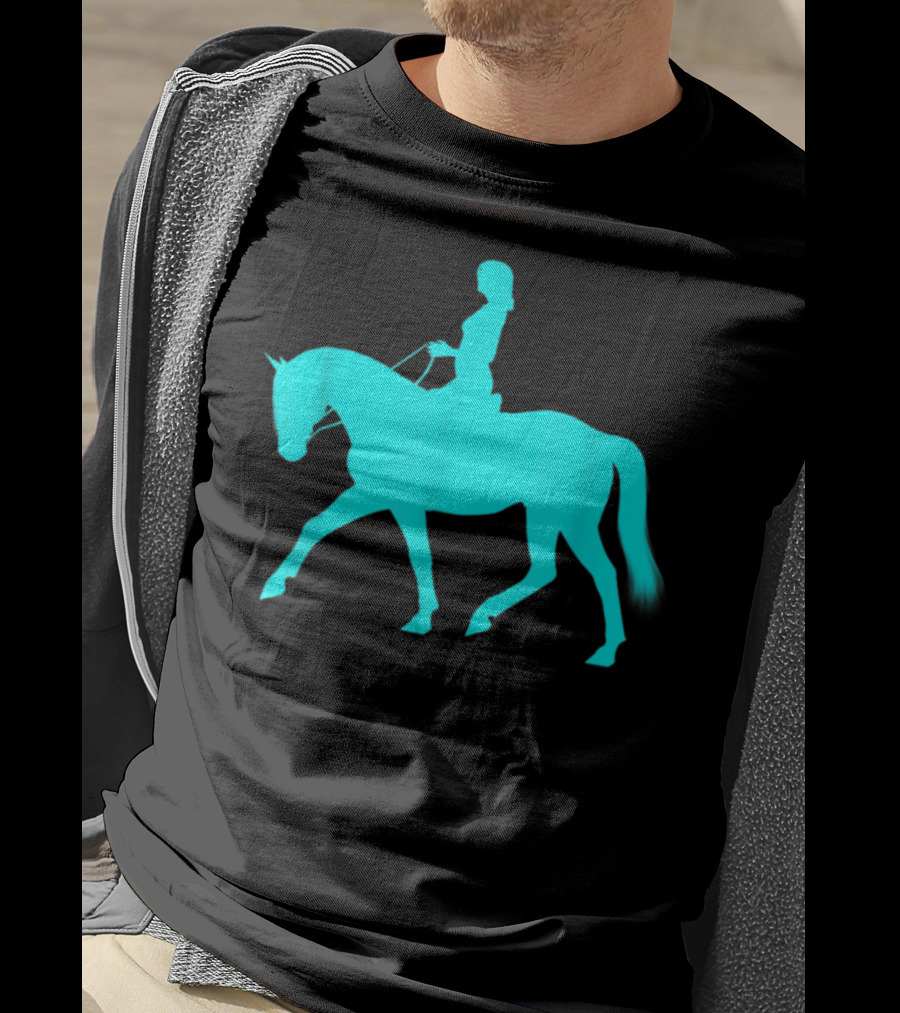 Girl Riding Horse Light Blue T-Shirt