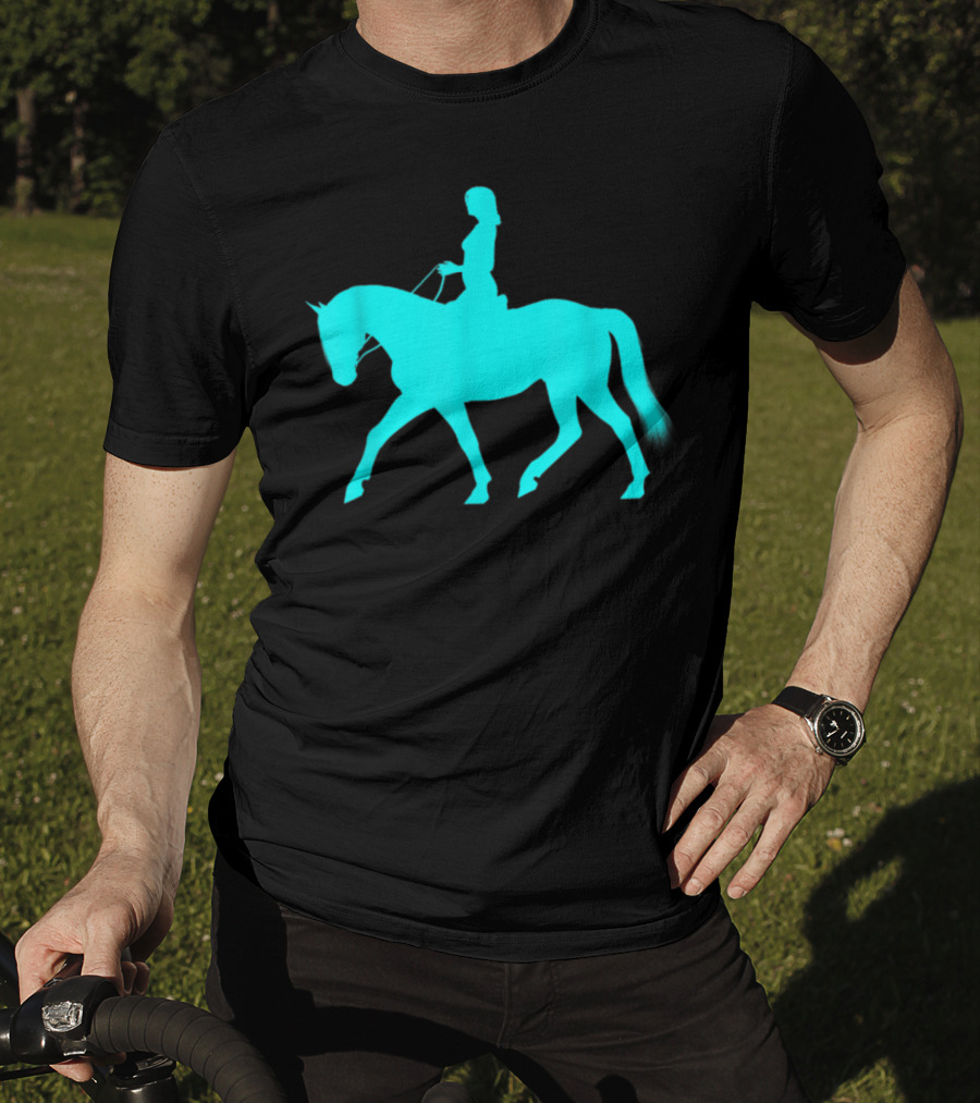 Girl Riding Horse Light Blue T-Shirt