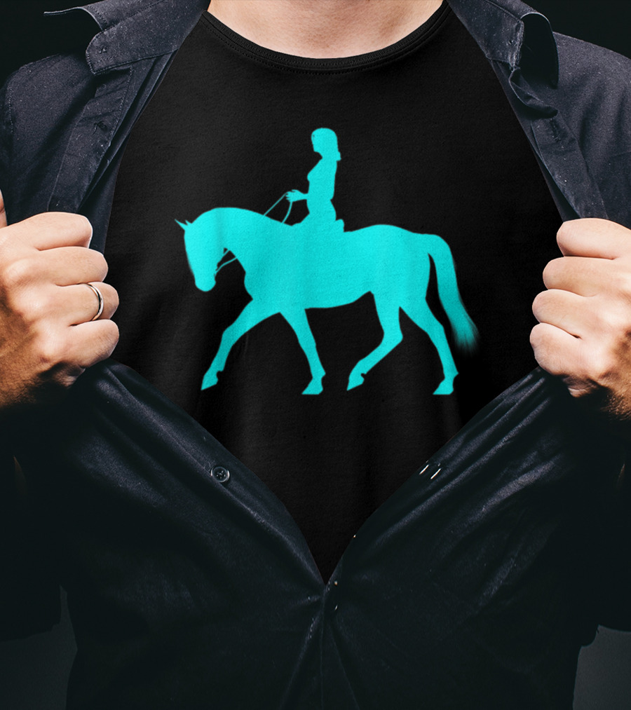 Girl Riding Horse Light Blue T-Shirt