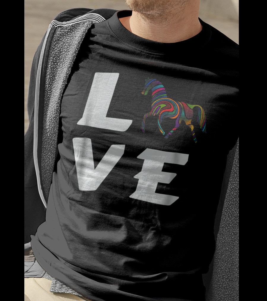 LOVE Girls Love Horses Colorful Horse T-Shirt