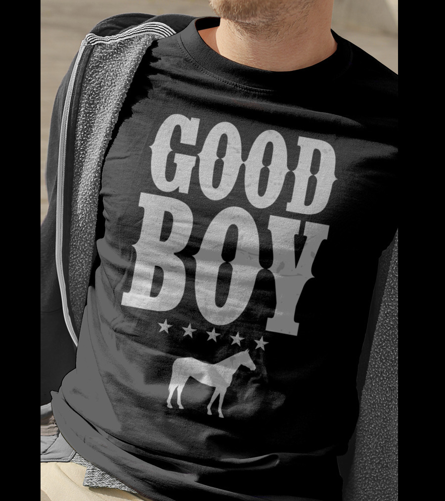 Good Boy Horse Lovers Funny Cowboy Gaming Stars T-Shirt