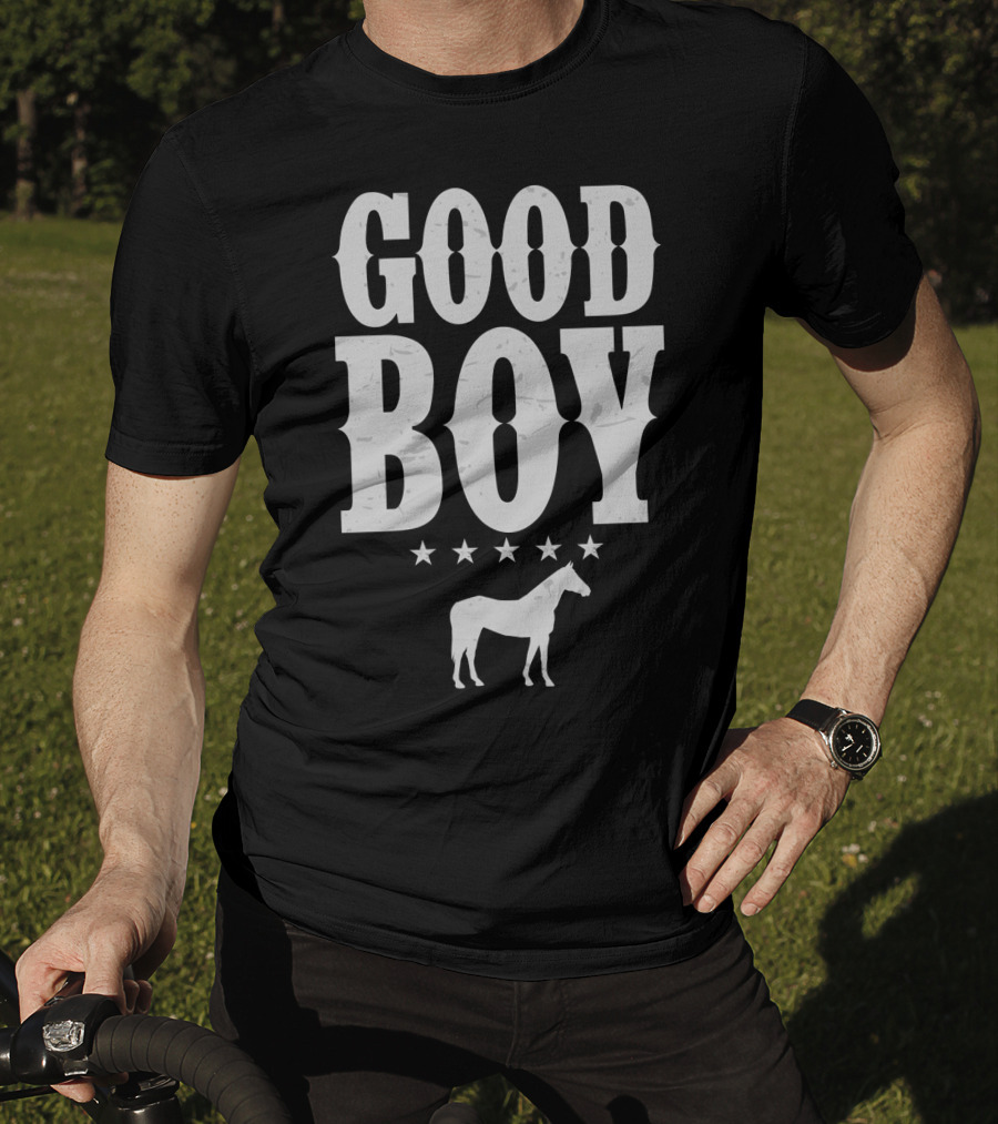 Good Boy Horse Lovers Funny Cowboy Gaming Stars T-Shirt
