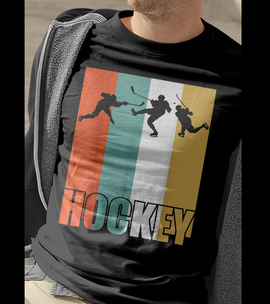 Vintage Ice Hockey Silhouette Classic Fan T-Shirt