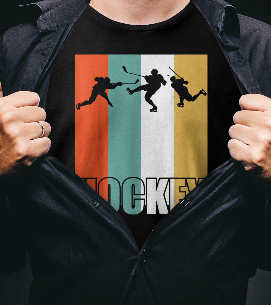 Vintage Ice Hockey Silhouette Classic Fan T-Shirt