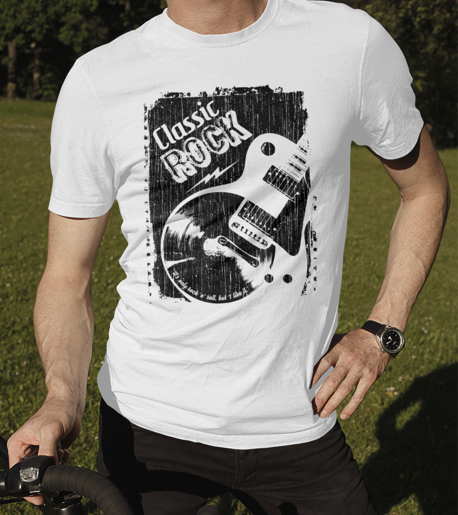 Classic Rock Guitar Vinyl Record Grunge T-Shirt