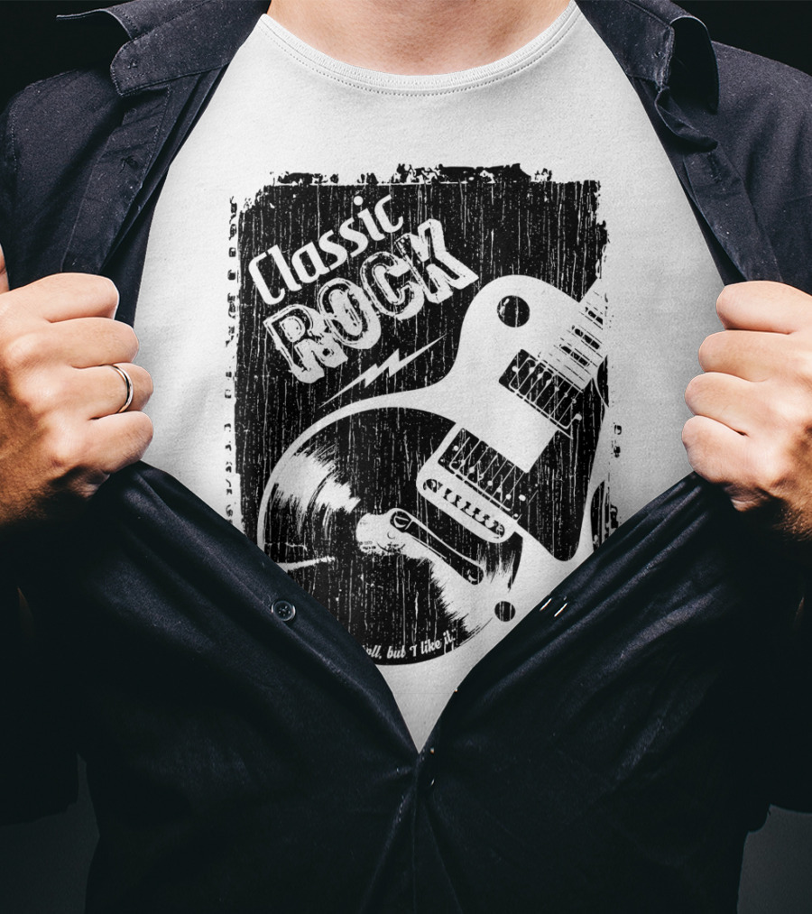 Classic Rock Guitar Vinyl Record Grunge T-Shirt