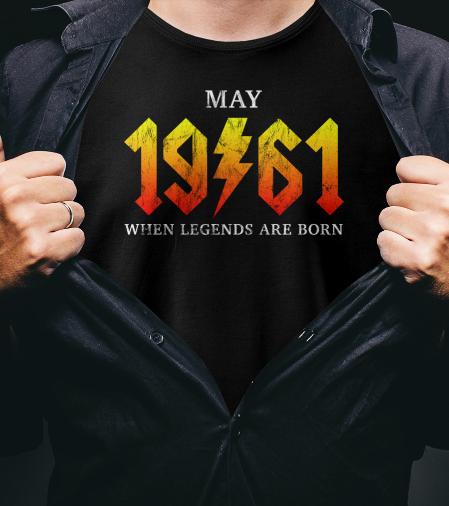 May 1961 When Legends Are Born Classic Rock Lightning Bolt T-Shirt