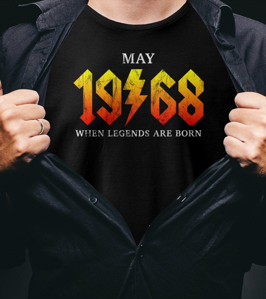 May 1968 When Legends Are Born Classic Rock Thunderbolt T-Shirt