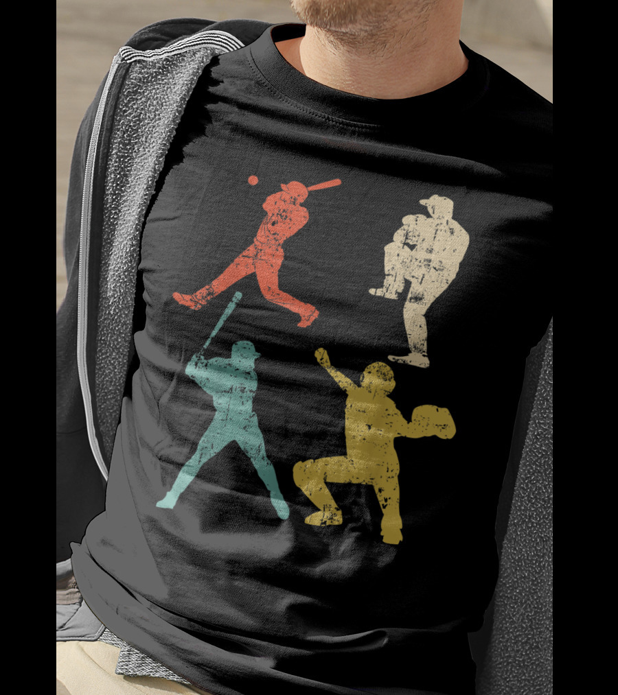 Retro 70s 80s Softball Player T-Shirt