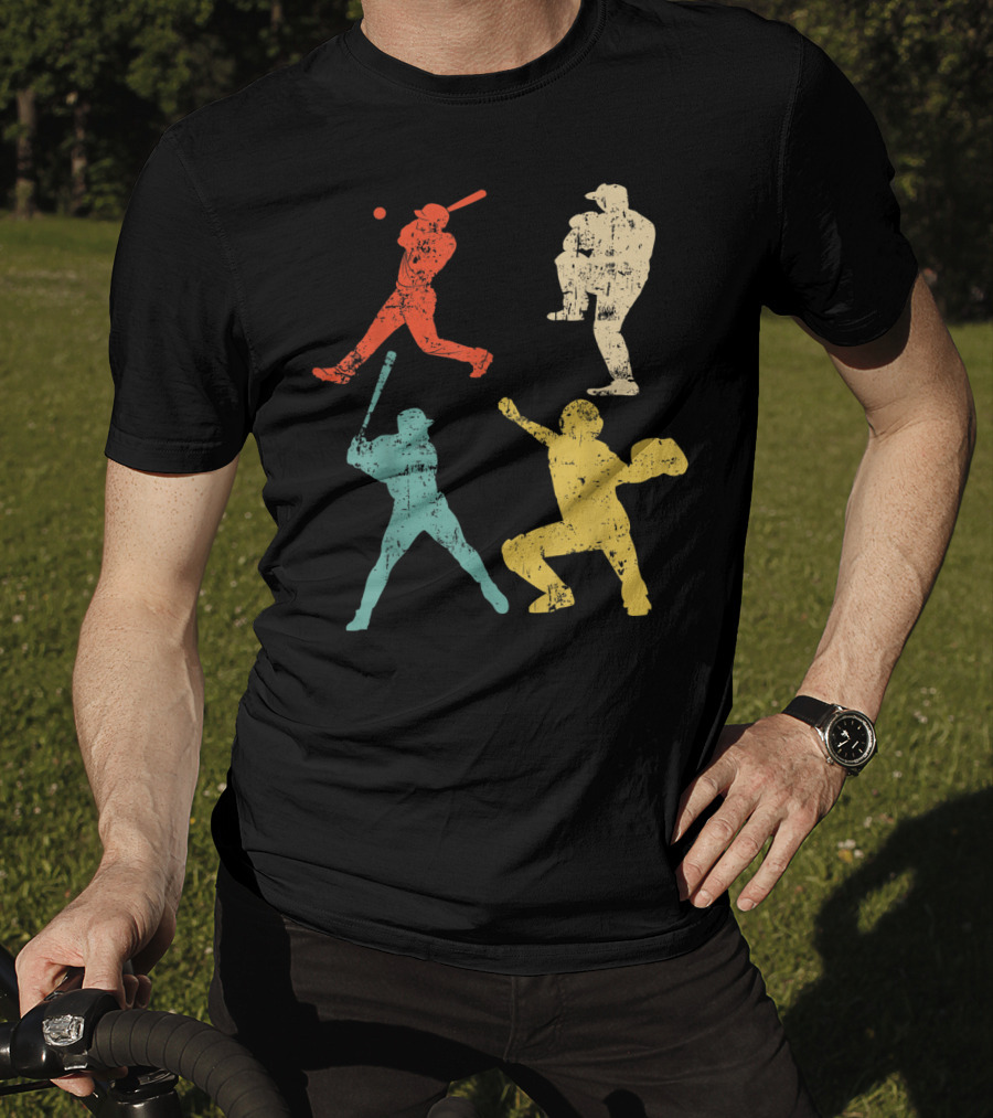Retro 70s 80s Softball Player T-Shirt
