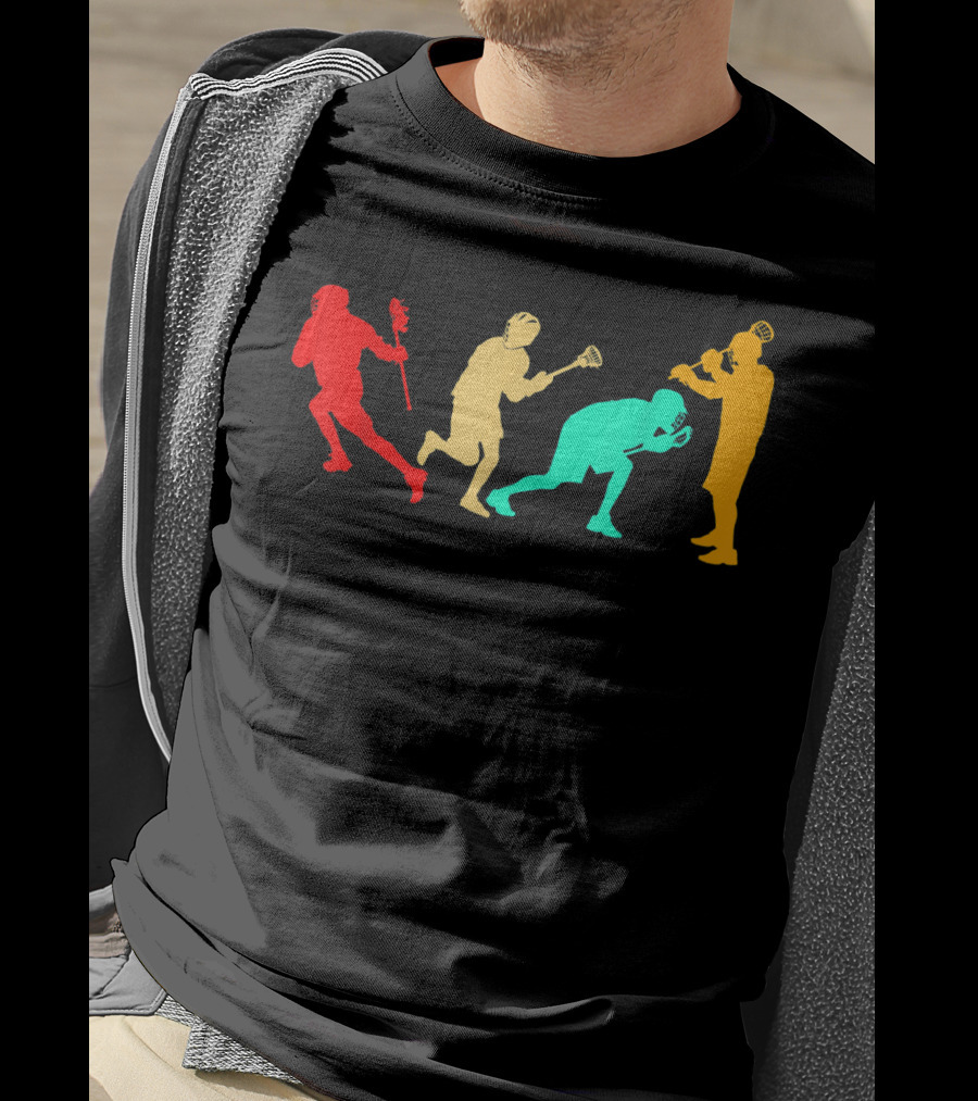 Classic Vintage Style Evolution Of American Football And Lacrosse T-Shirt