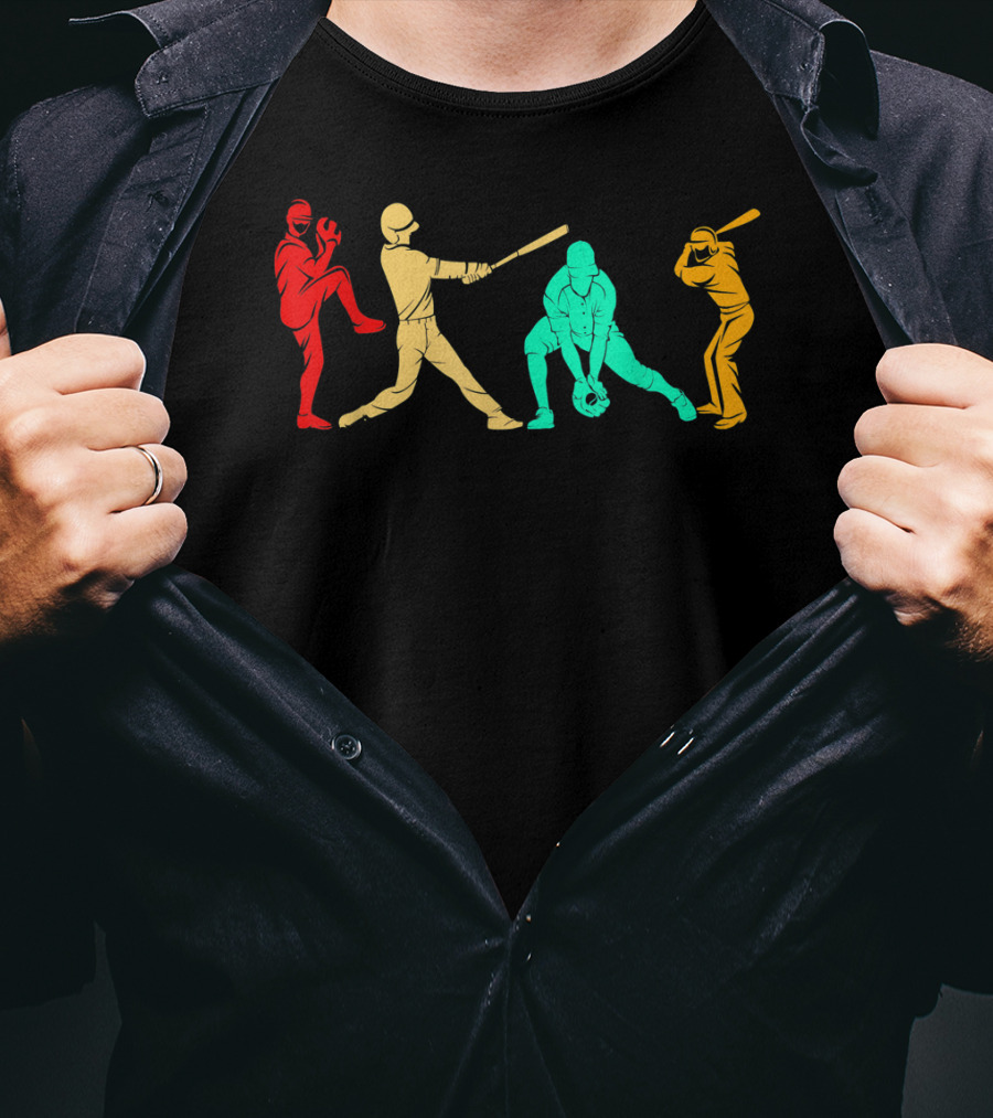 Classic Vintage Style Baseball Player T-Shirt