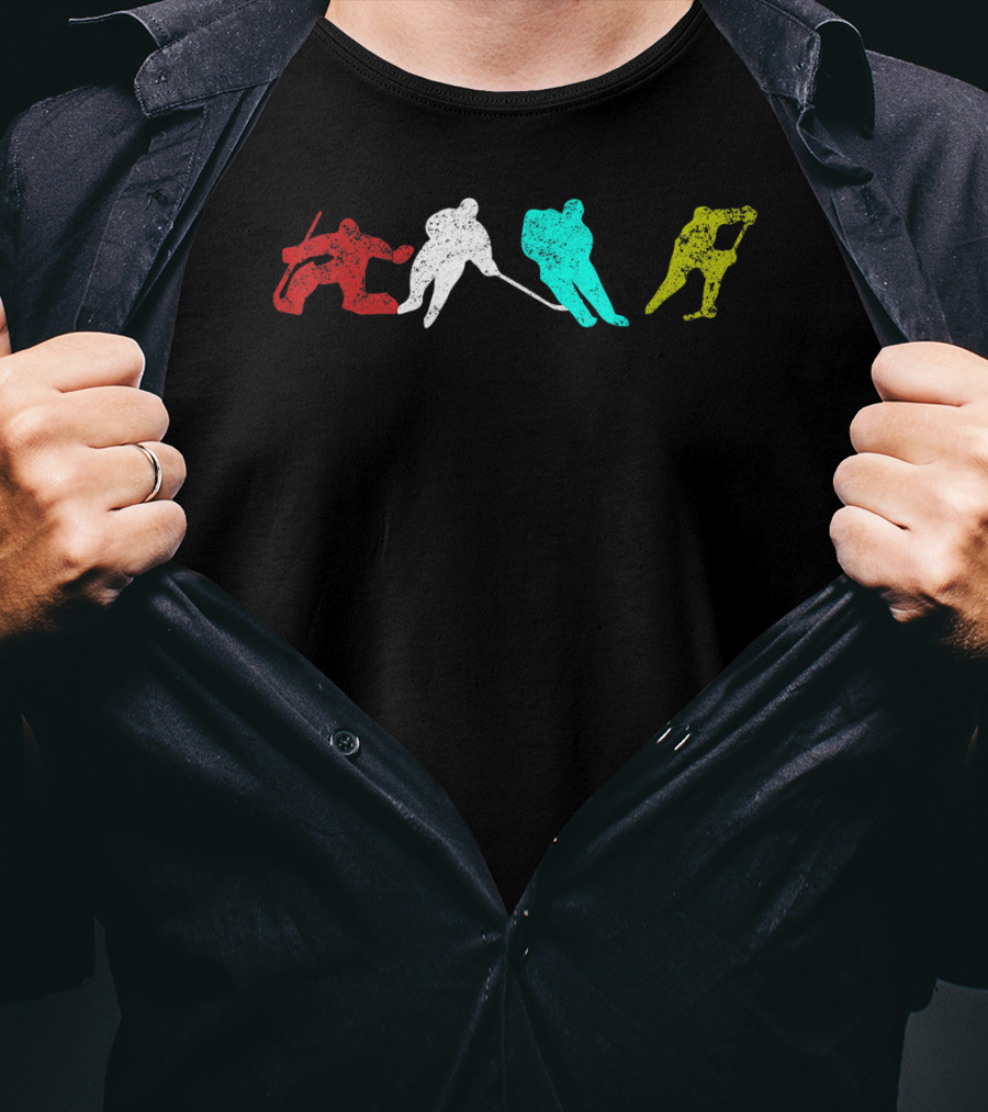 Classic Vintage Style Ice Hockey T-Shirt
