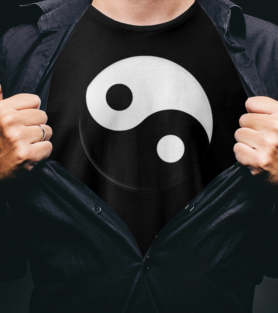 Classic Yin Yang Symbol Black White Yoga Harmony F1 T-Shirt