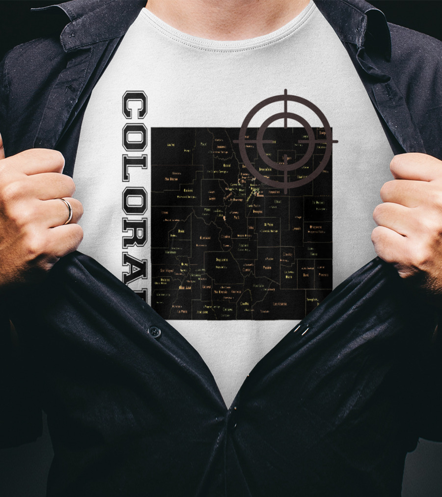 Colorado Maps With Classic Style And Fun Elements T-Shirt