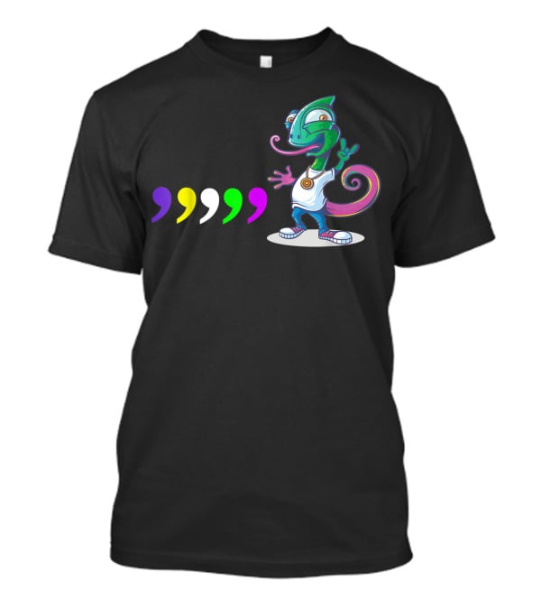 Comma Chameleons 80S Sound Rock Colorful T-Shirt