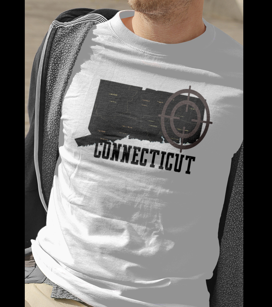 Connecticut Maps Vintage Style With Compass Overlay T-Shirt