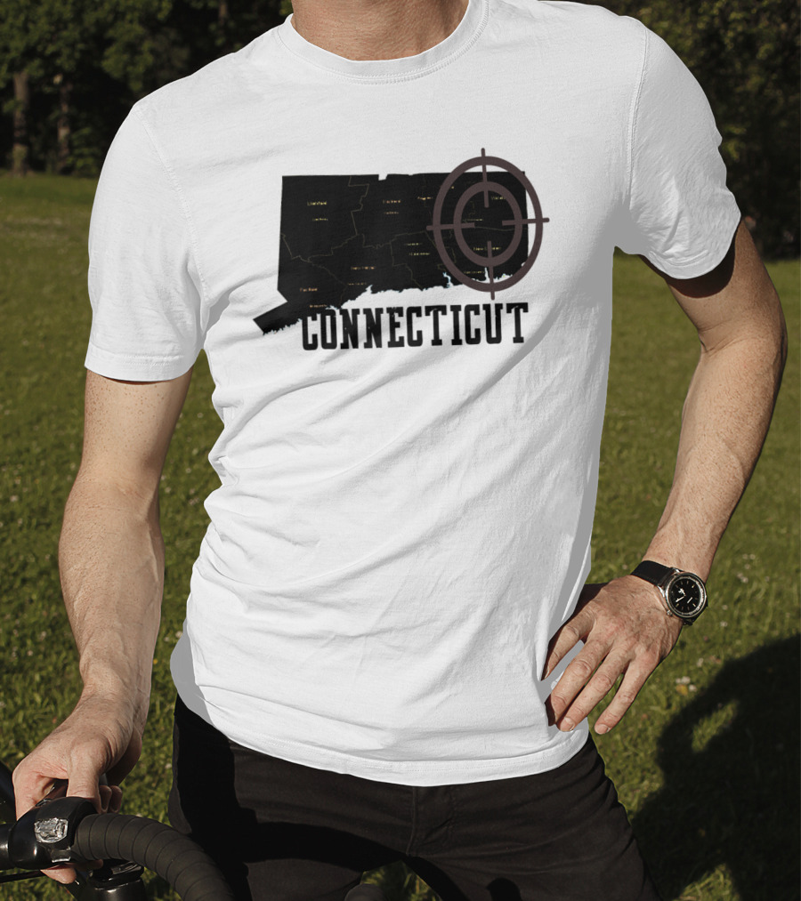 Connecticut Maps Vintage Style With Compass Overlay T-Shirt