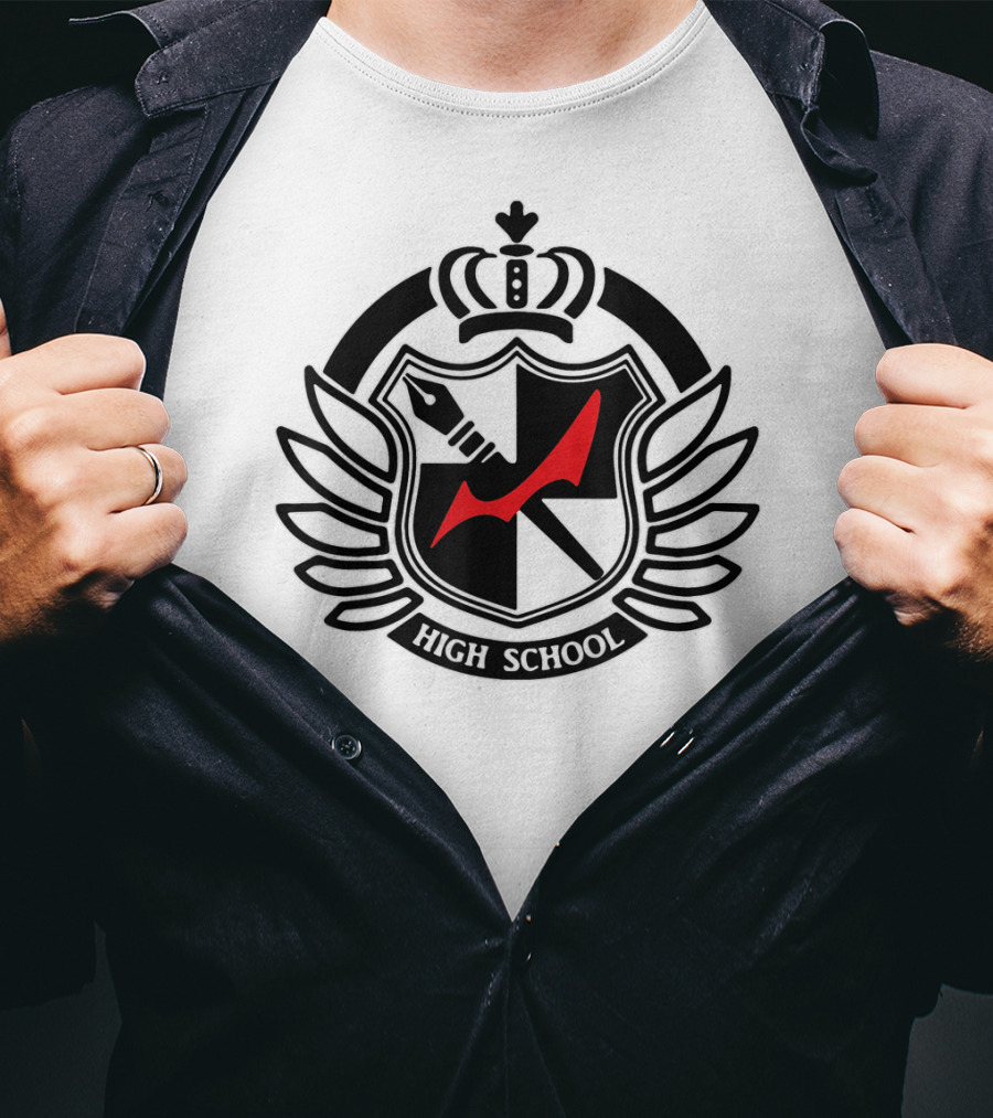 Danganronpas Monokumas High School Crest Emblem T-Shirt