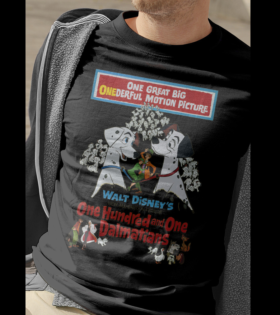 Walt Disney's One Hundred And One Dalmatians One Great Big ONEDERFUL Motion Picture T-Shirt