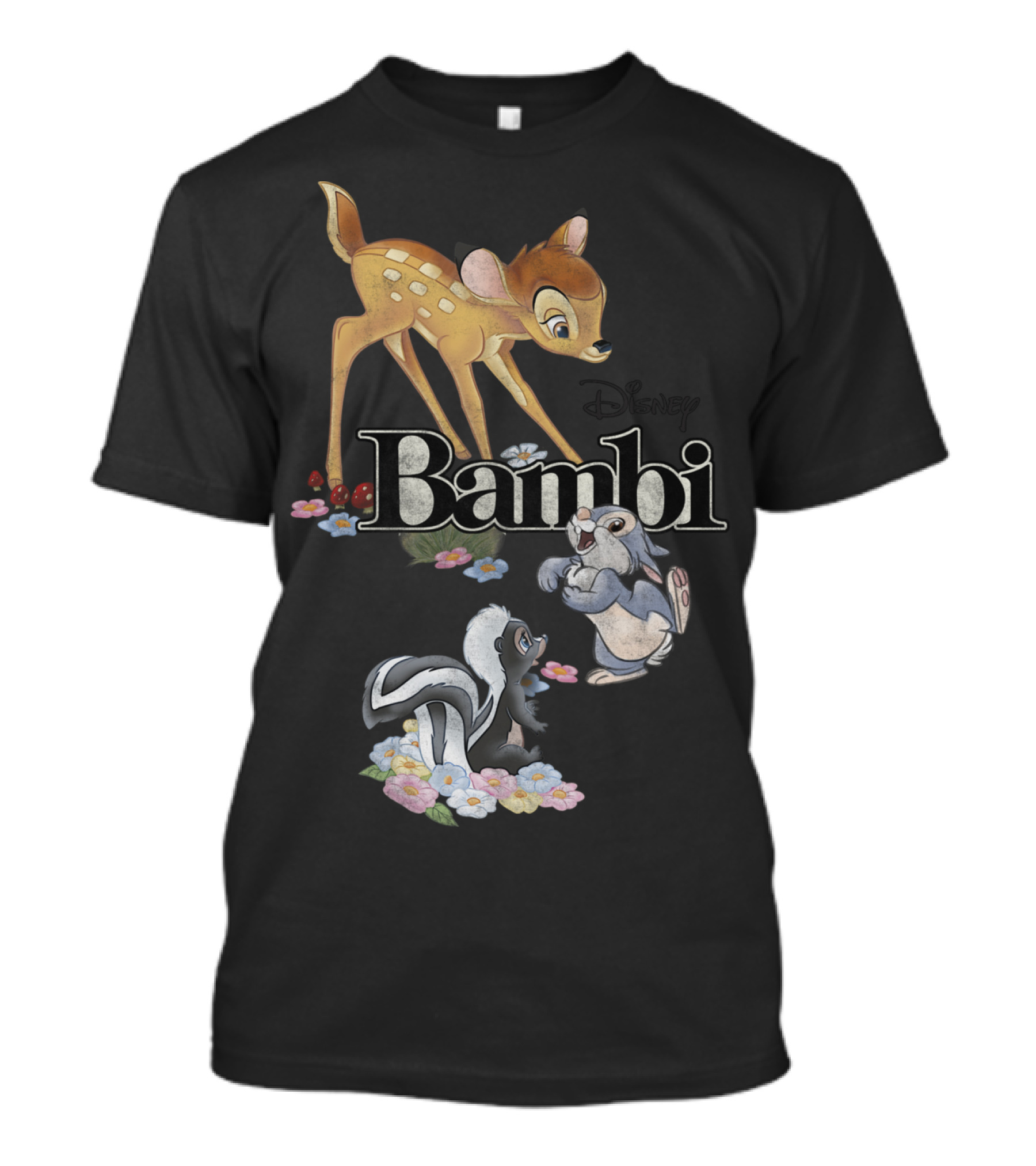 Disney Bambi Classic Group Shot Bambi Flower Thumper T-Shirt