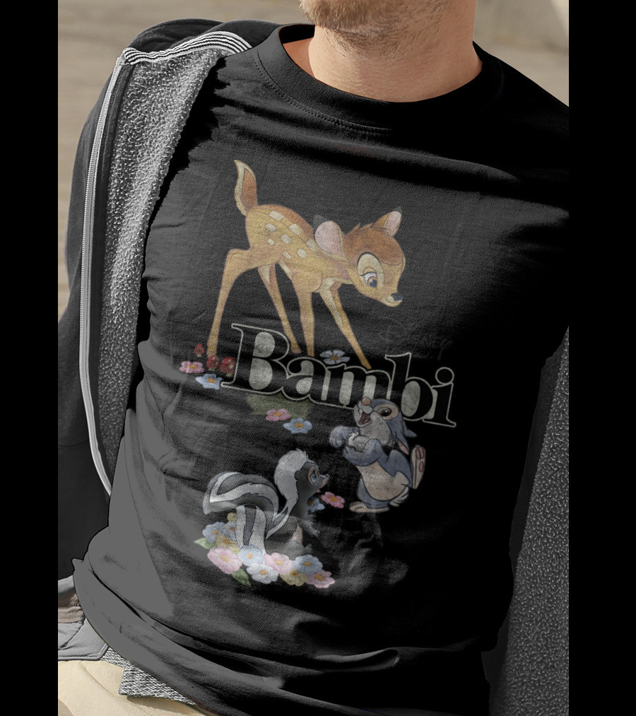 Disney Bambi Classic Group Shot Bambi Flower Thumper T-Shirt