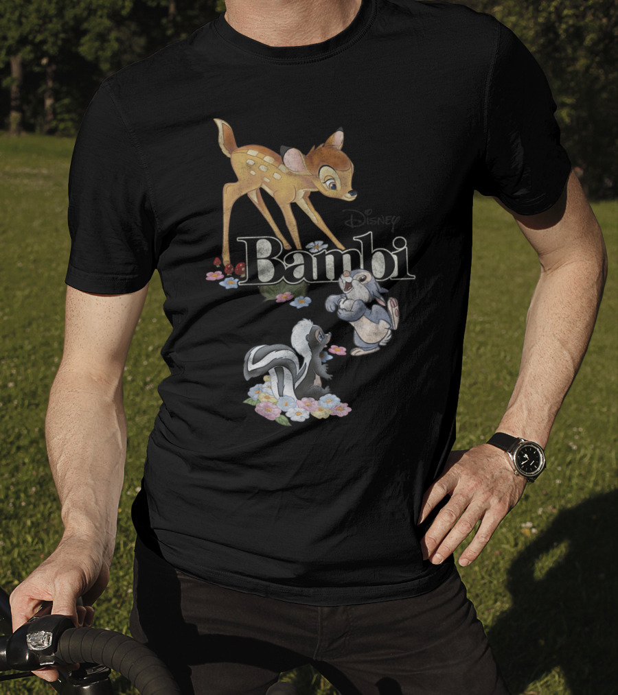 Disney Bambi Classic Group Shot Bambi Flower Thumper T-Shirt