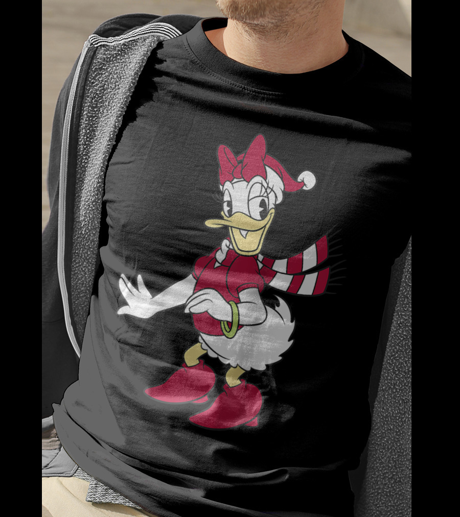 Disney Daisy Duck With Festive Holiday Scarf And Hat T-Shirt