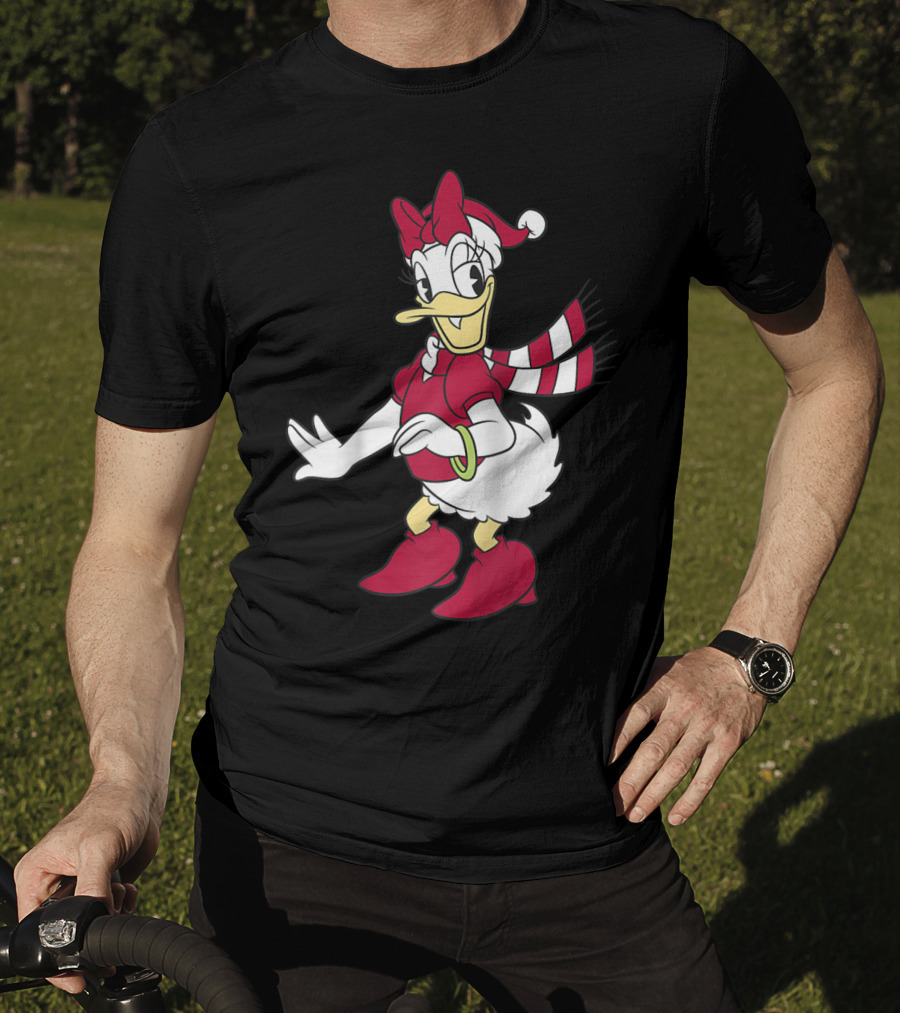 Disney Daisy Duck With Festive Holiday Scarf And Hat T-Shirt