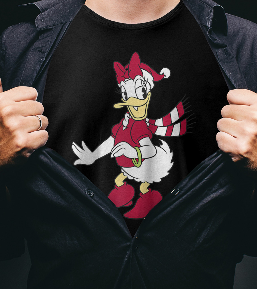 Disney Daisy Duck With Festive Holiday Scarf And Hat T-Shirt