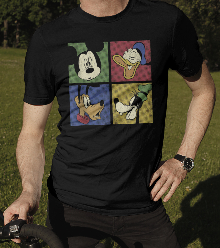 Mickey Mouse And Friends Classic Comic Style Quartet T-Shirt
