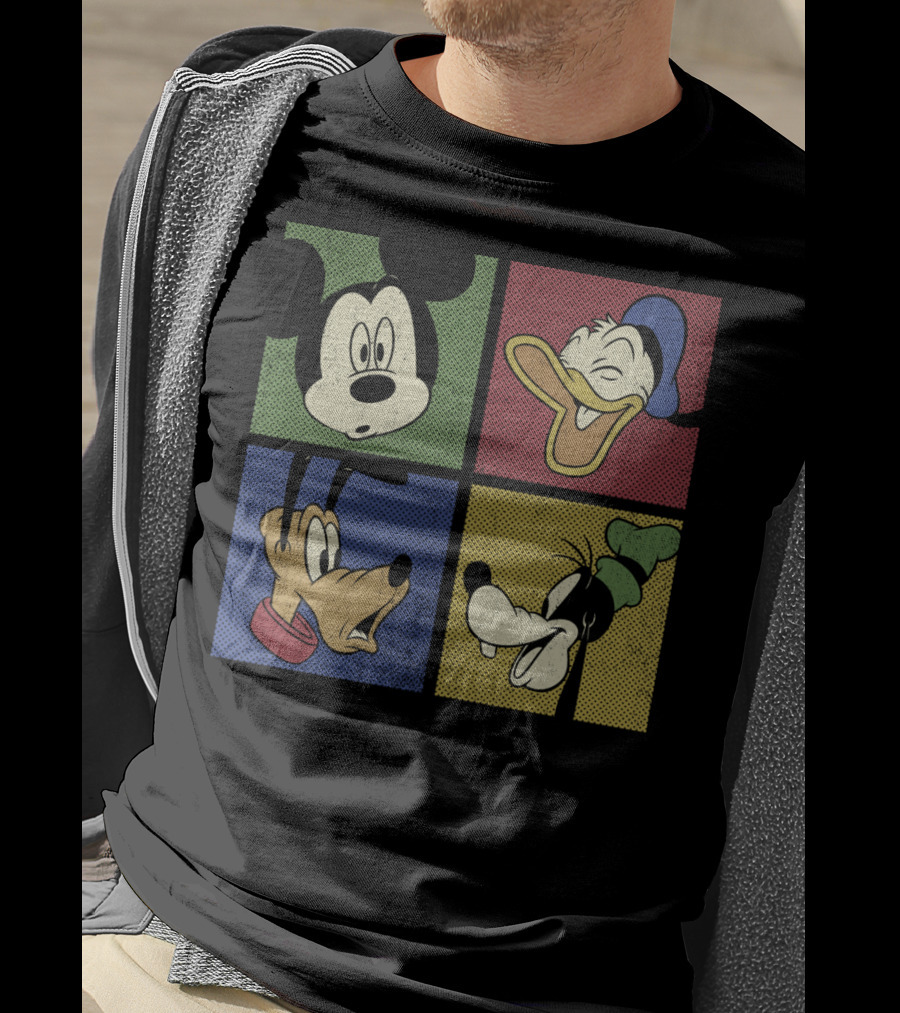 Disney Mickey Donald Pluto Goofy Classic Comic Group T-Shirt