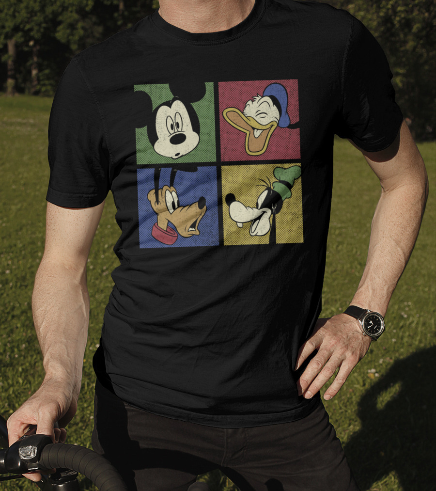 Disney Mickey Donald Pluto Goofy Classic Comic Group T-Shirt