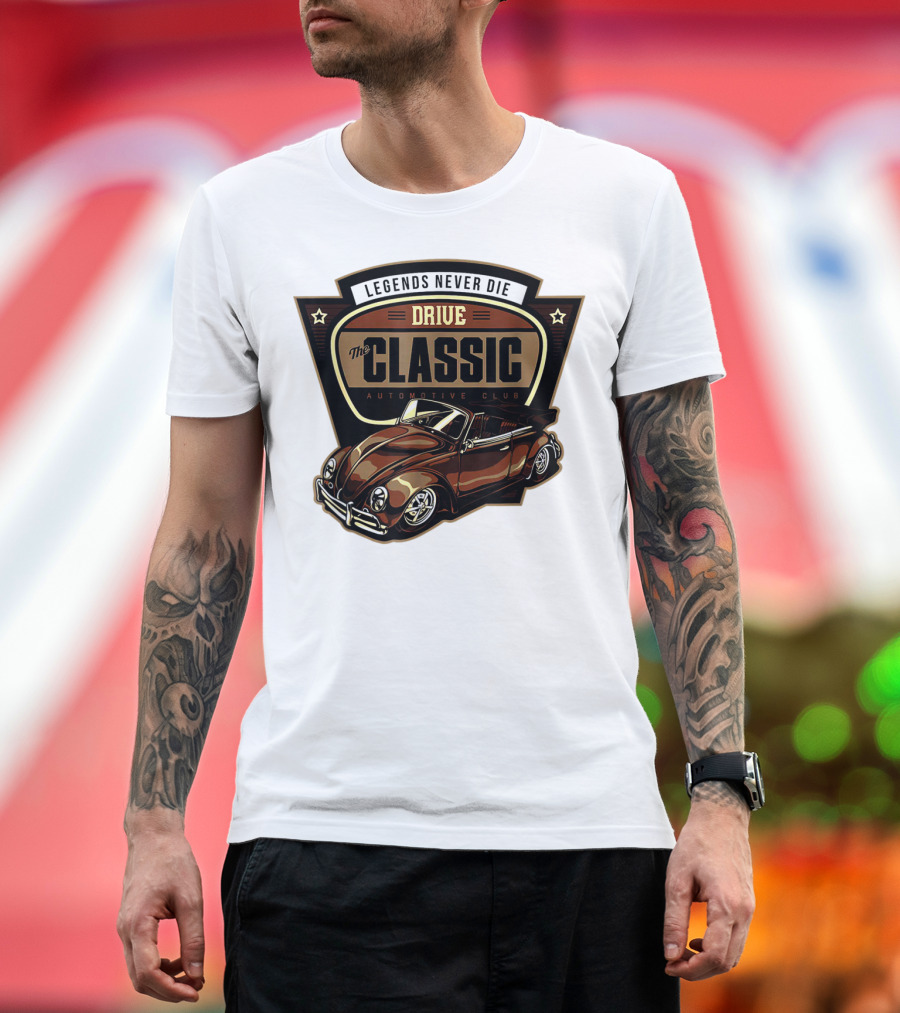 Drive Legends Never Die The Classic Automotive Club T-Shirt