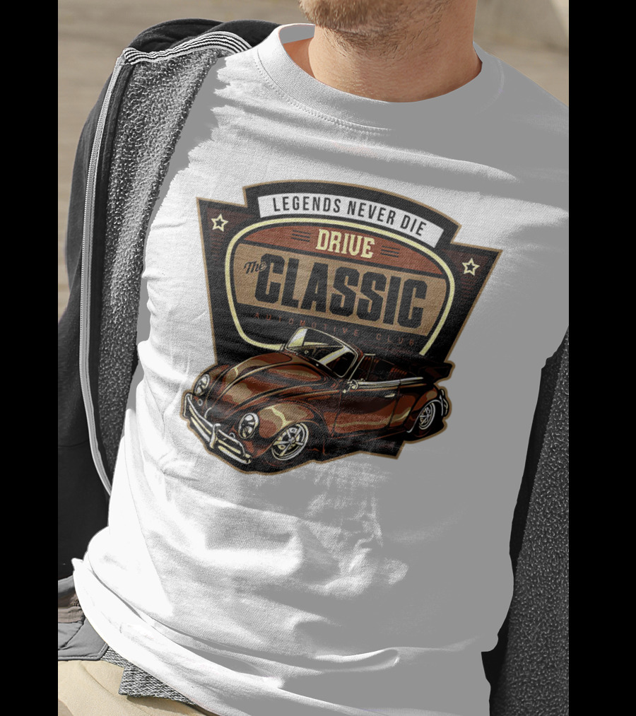 Drive Legends Never Die The Classic Automotive Club T-Shirt