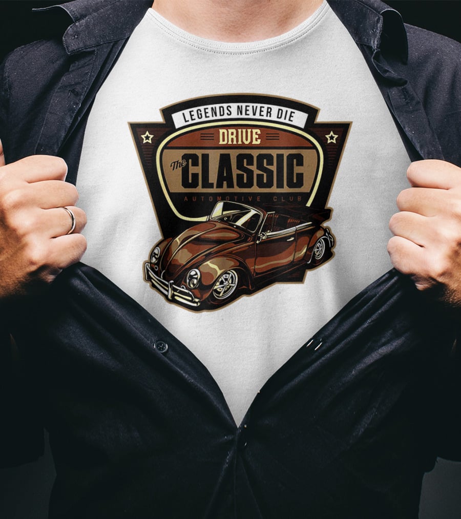 Drive Legends Never Die The Classic Automotive Club T-Shirt
