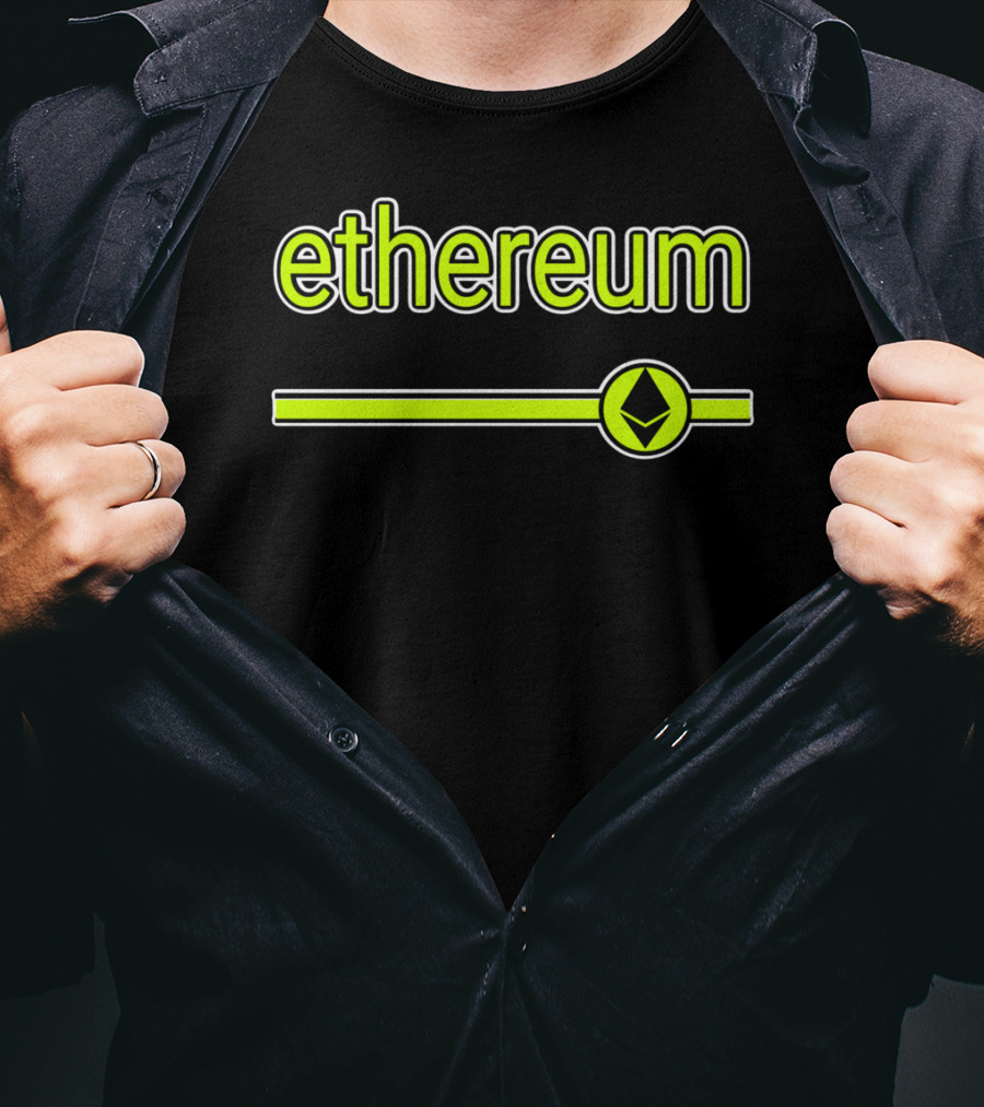 Ethereum Stripe Vintage Classic Eth Symbol Retro T-Shirt