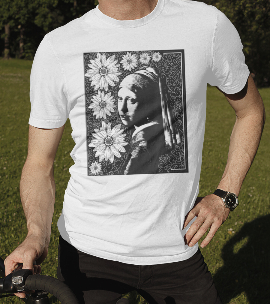 Girl With A Pearl Earring Floral T-Shirt