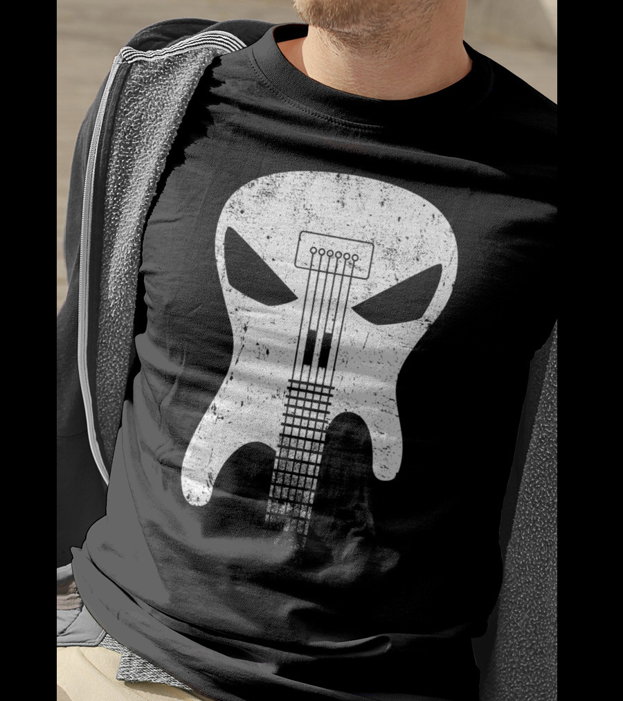 Guitar Skull Monster Classic Rock Music T-Shirt