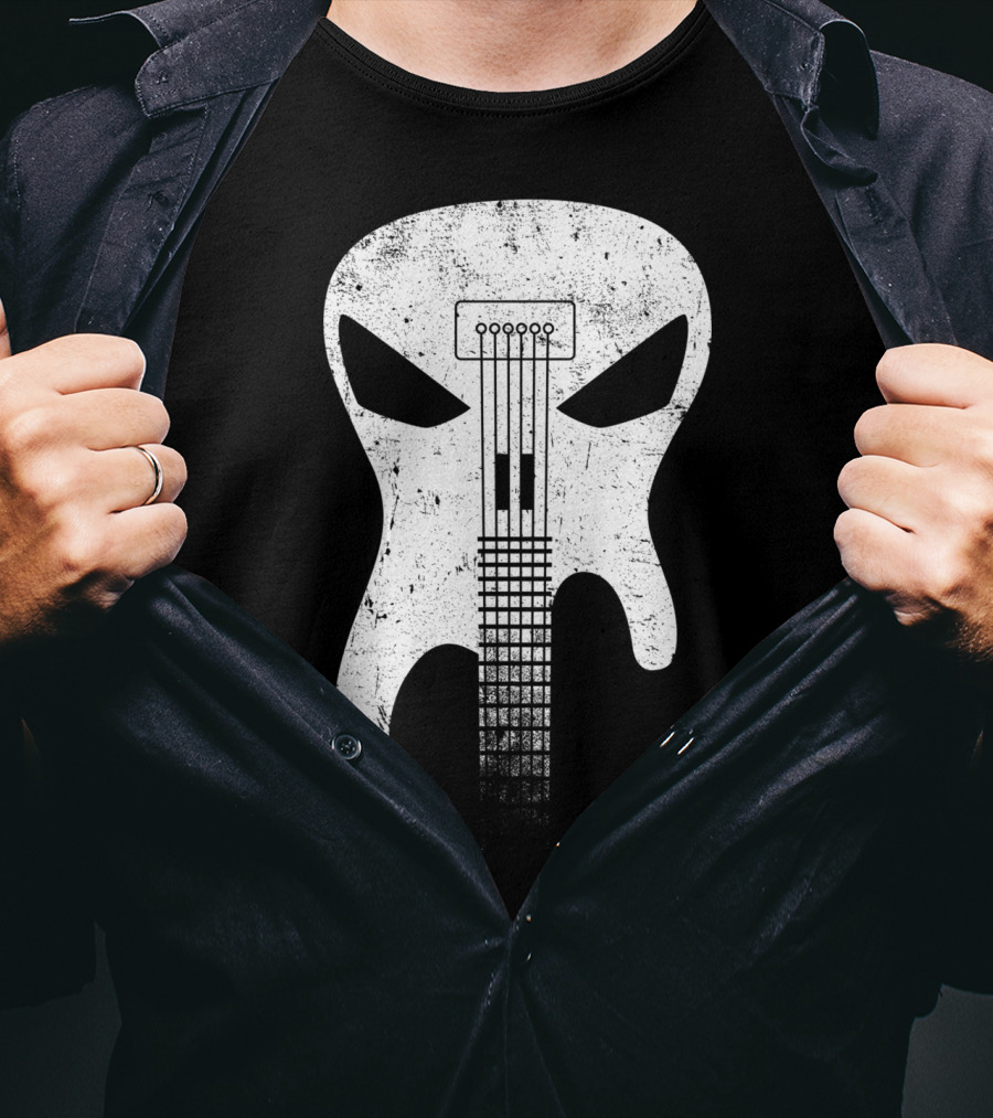 Guitar Skull Monster Classic Rock Music T-Shirt