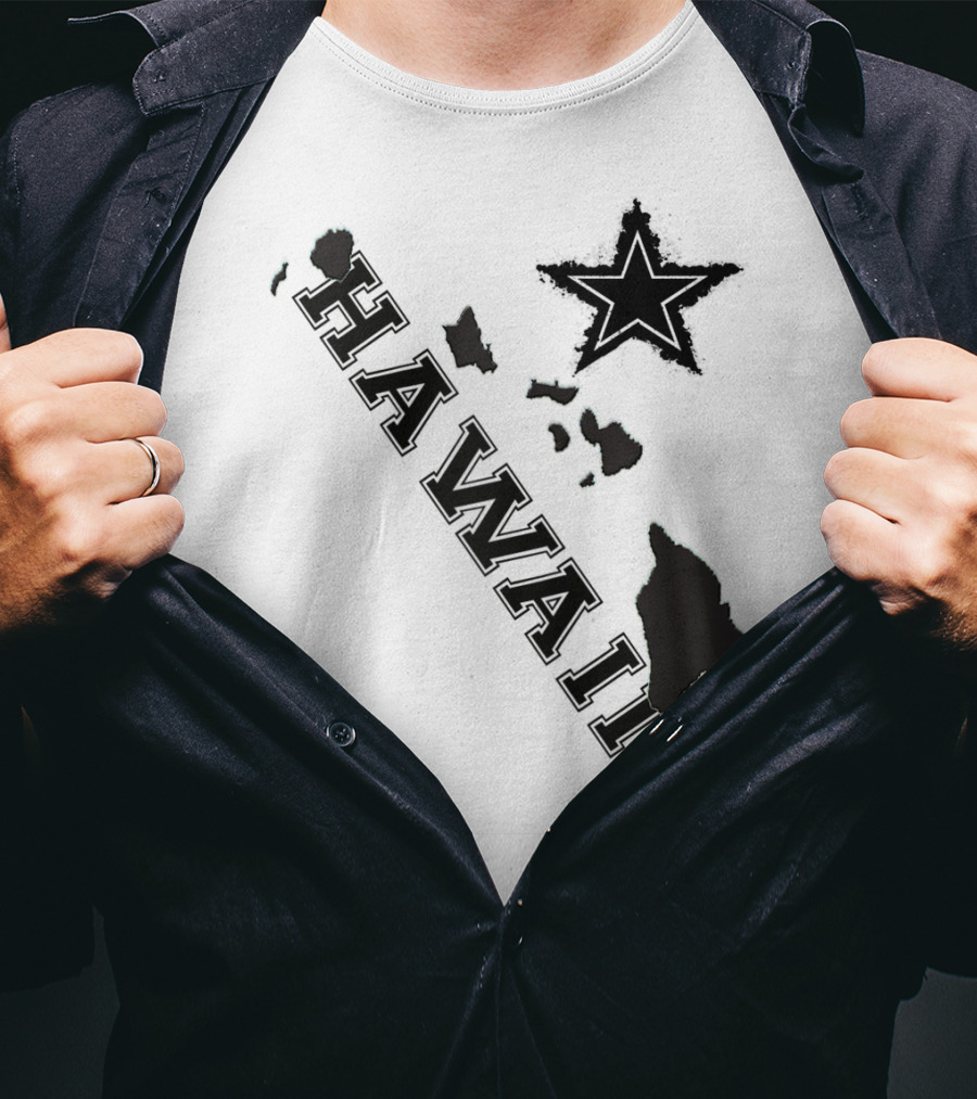 Hawaii Maps Classic Vintage Star Flair T-Shirt