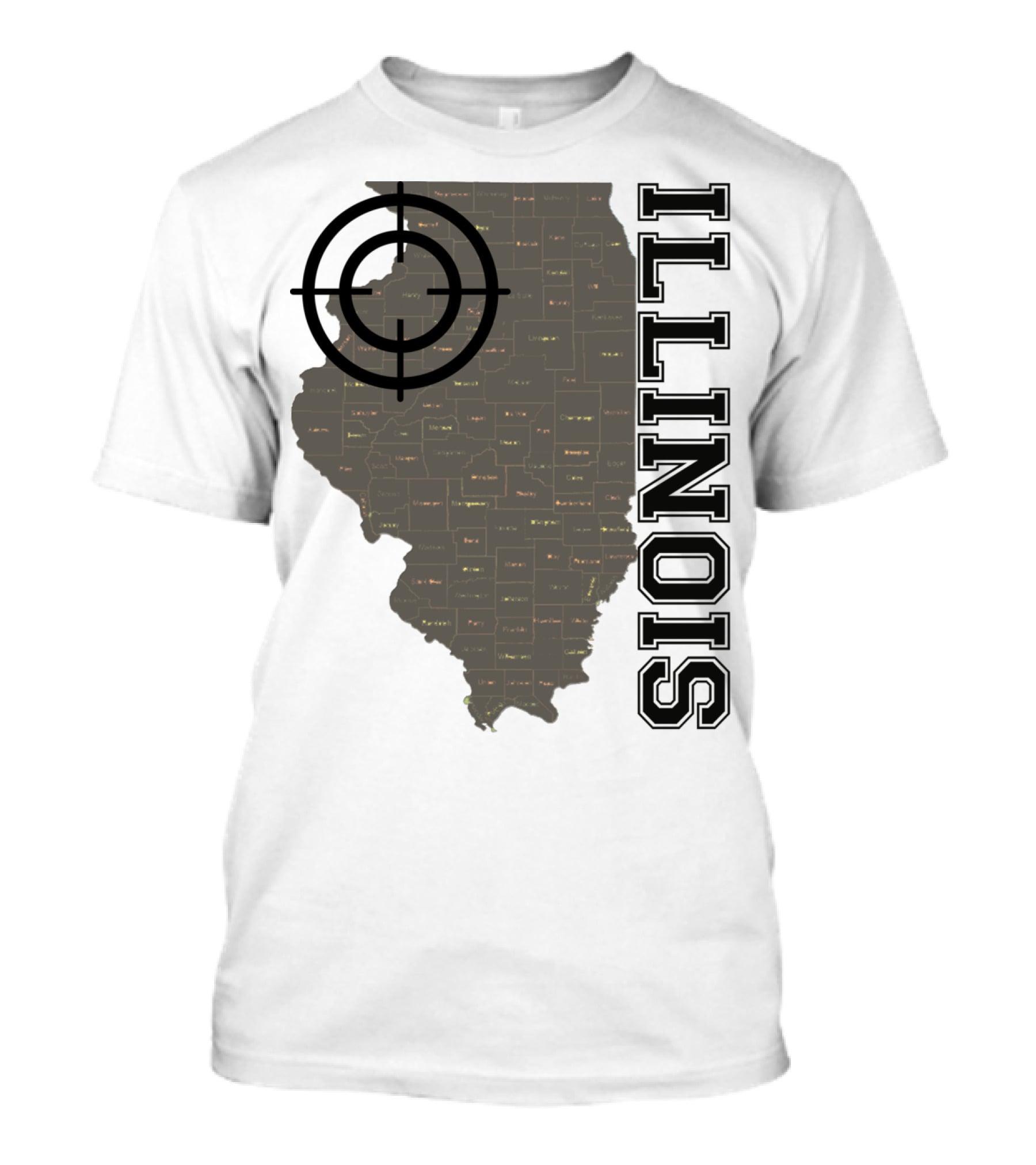 Illinois Maps Vintage Target Classic Fun T-Shirt